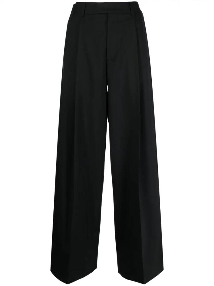 ARMARIUM concealed-front wool palazzo pant - Black Cover