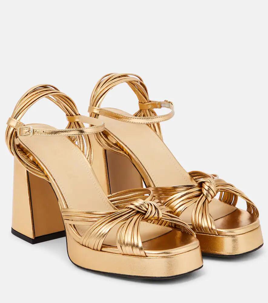 Souliers Martinez Springs metallic leather platform sandals Cover