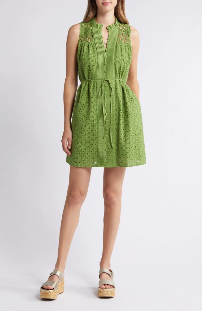 CIEBON Sydnie Eyelet Embroidery Sleeveless Dress in Jungle Cover