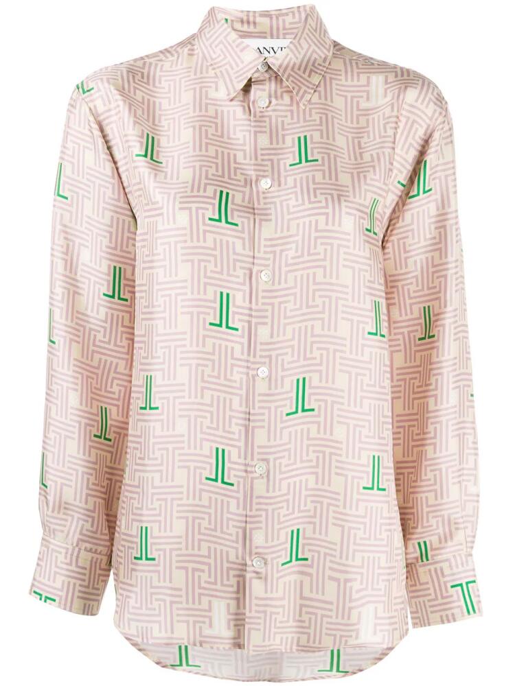 Lanvin JL labyrinth print shirt - Neutrals Cover