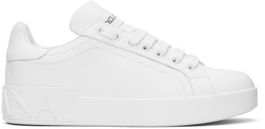 Dolce&Gabbana White Calfskin Portofino Sneakers Cover