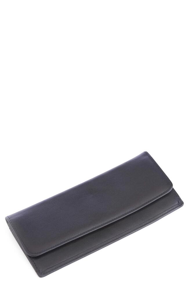 ROYCE New York Personalized RFID Blocking Leather Clutch Wallet in Black - Silver Foil Cover