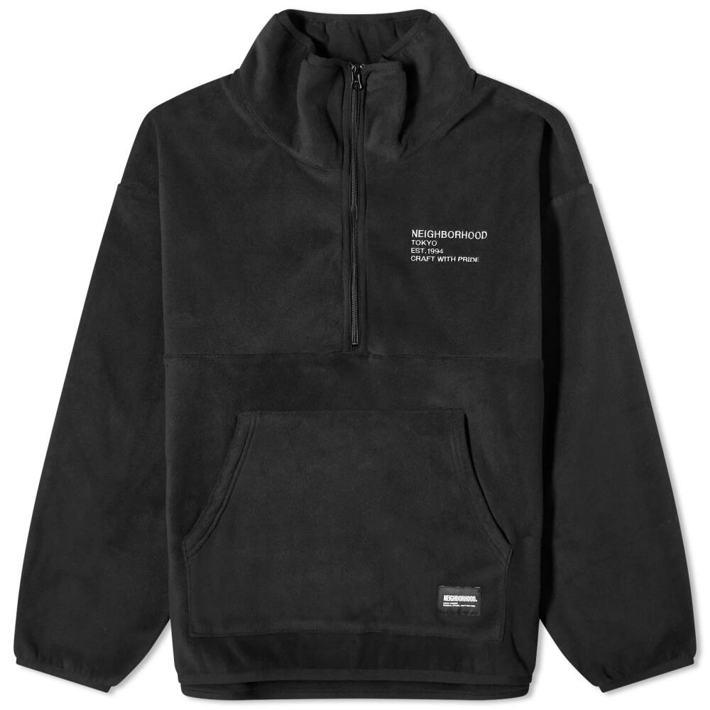 Neighborhood Men's Fleece Half Zip Crew Sweater in Black Cover