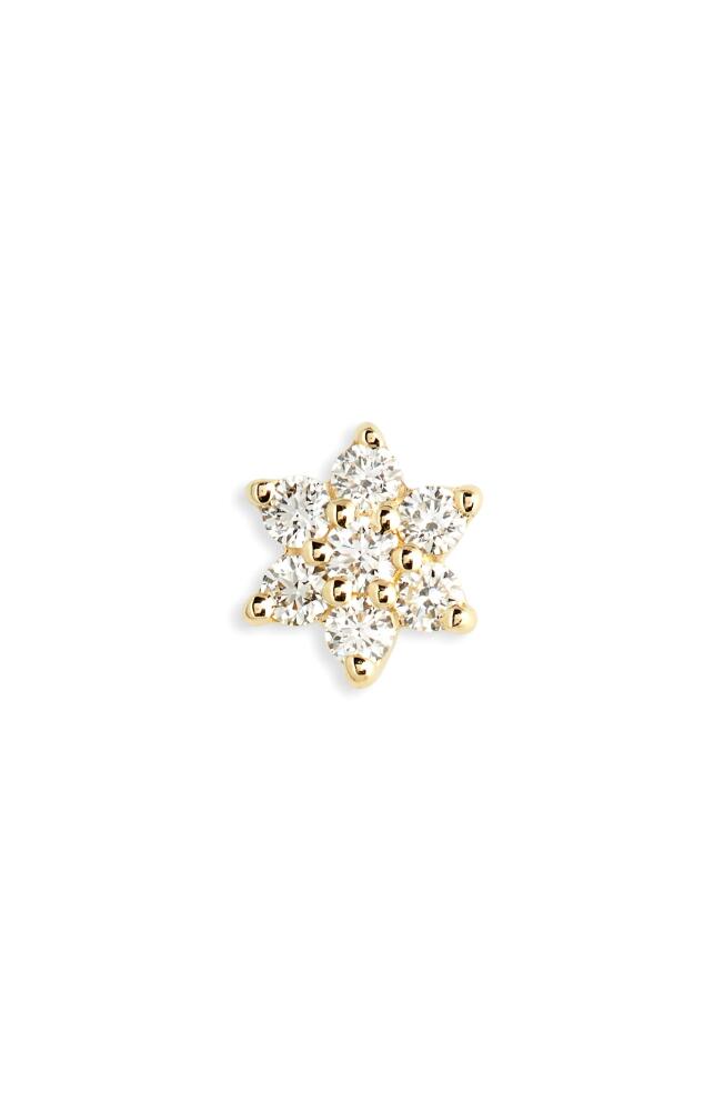 Maria Tash Single Diamond Flower Stud Earring in Yellow Gold Cover