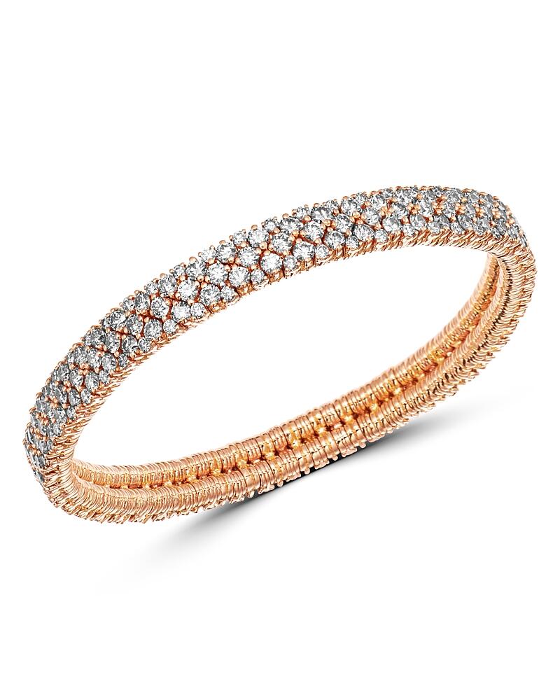 Roberto Demeglio 18K Rose Gold Cashmere Collection Stretch Bracelet with Champagne Diamonds Cover