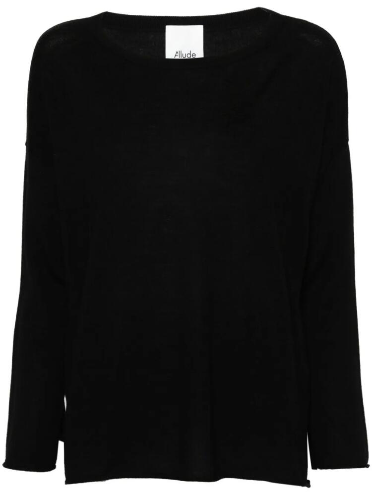 Allude boat-neck virgin-wool jumper - Black Cover