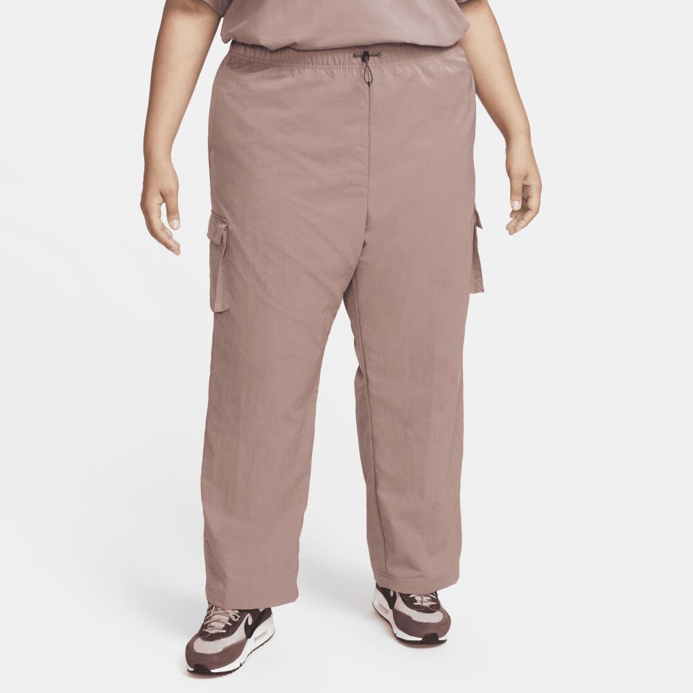 Women's Nike Sportswear Essential High-Waisted Woven Cargo Pants (Plus Size) in Purple Cover