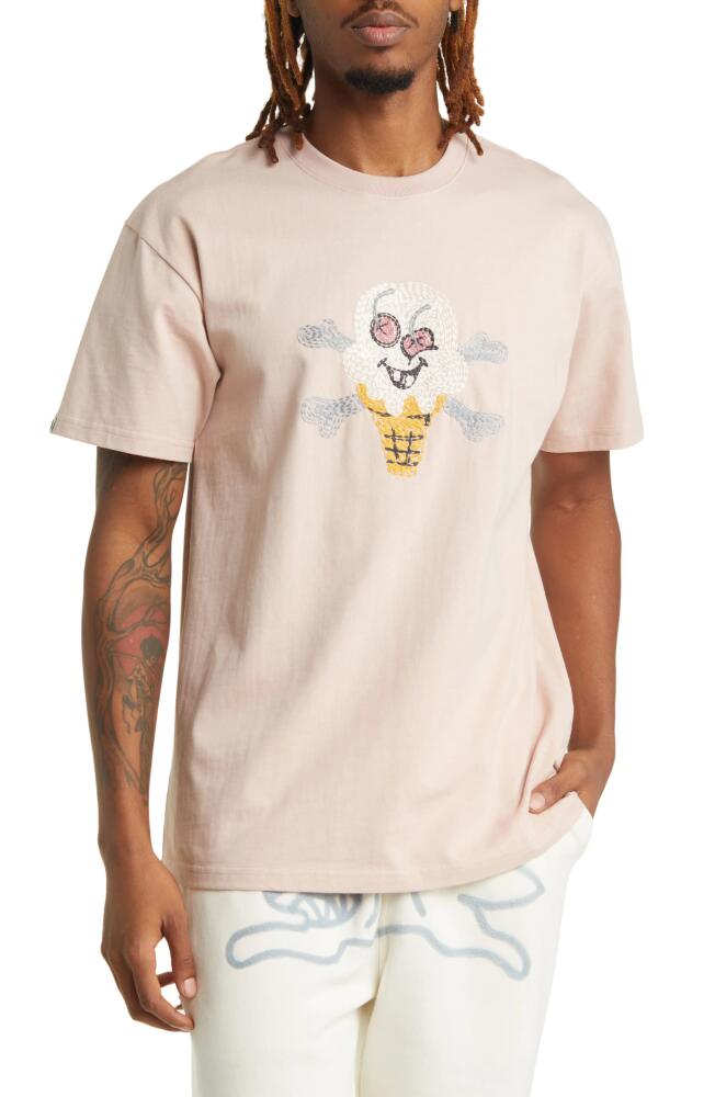 ICECREAM Cherry Face Embroidered T-Shirt in Rose Smoke Cover