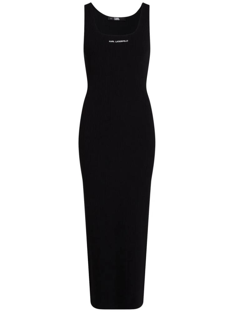 Karl Lagerfeld ribbed-knit sleeveless midi dress - Black Cover