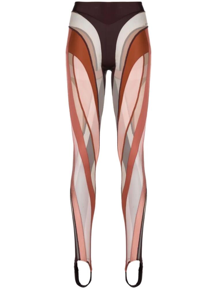 Mugler Spiral panelled leggings - Brown Cover