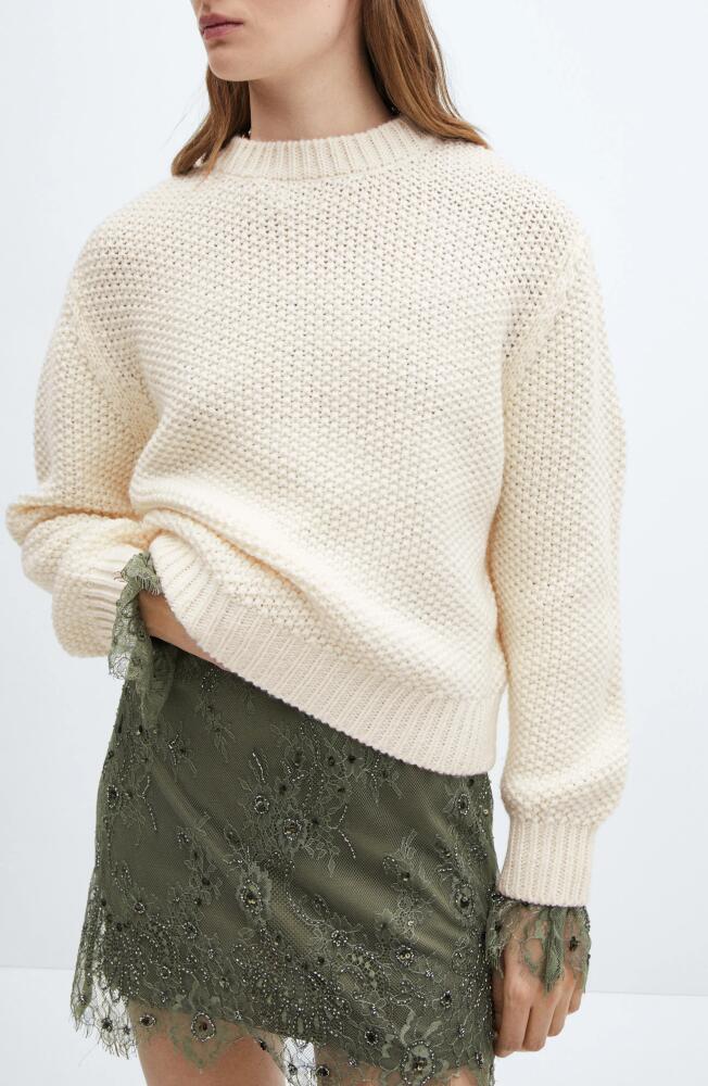 MANGO Cable Stitch Sweater in Ecru Cover