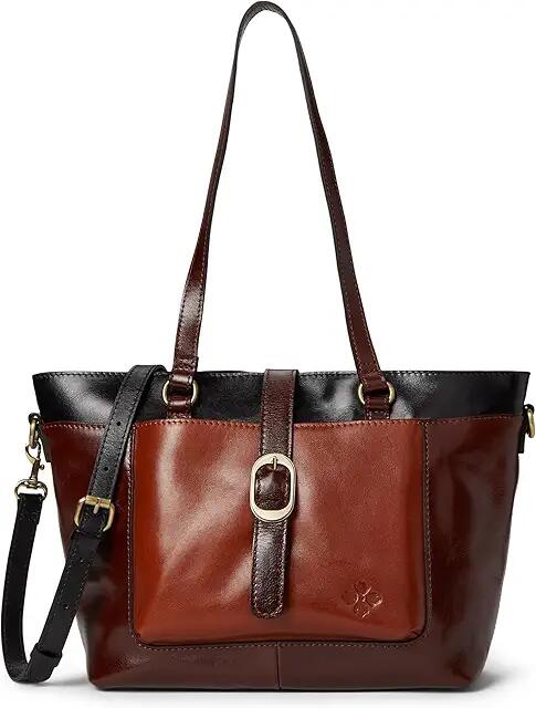 Patricia Nash Noto Tote (Black/British Tan/Tan) Tote Handbags Cover