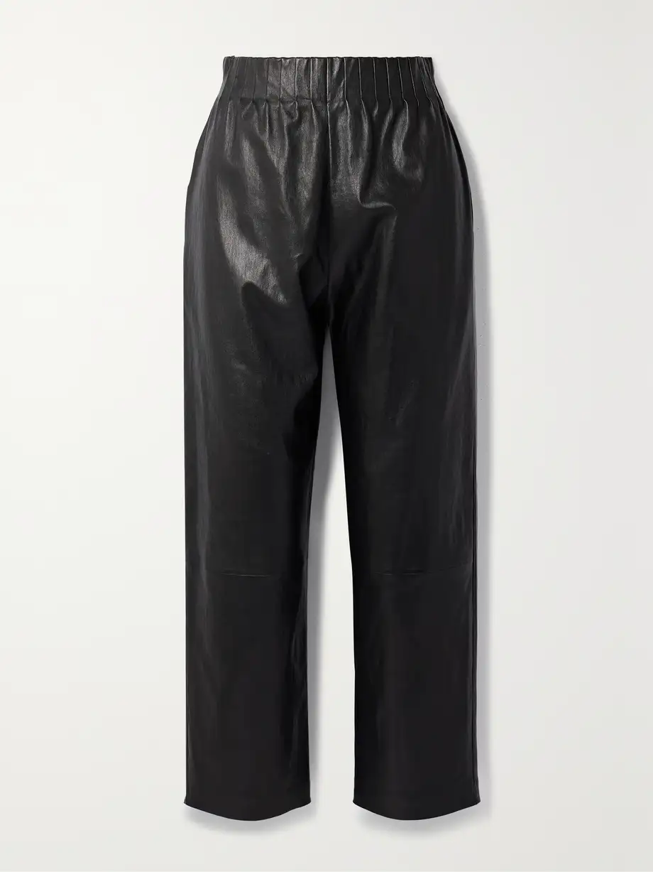 FFORME - Kelsey Textured-leather Tapered Pants - Black Cover