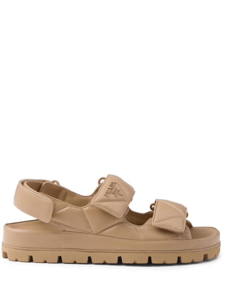 Prada Padded nappa leather sandals - Brown Cover