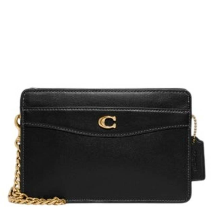 Coach Black Leather Top Zip Crossbody Cover