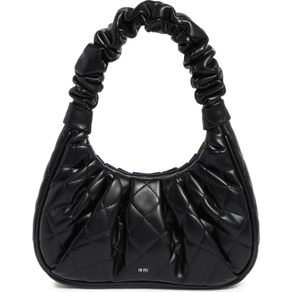 JW PEI Gabbi Rhombus Ruched Quilted Faux Leather Handbag in Black Cover