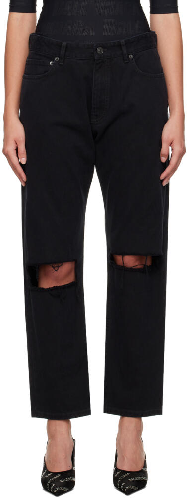 Balenciaga Black Buckle Jeans Cover