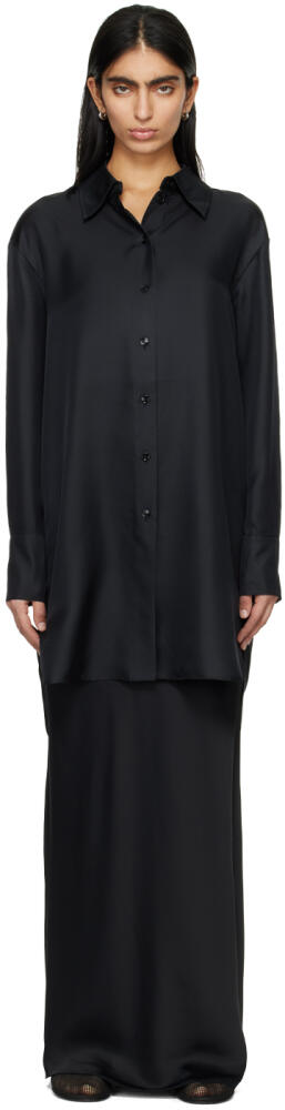 Róhe Black Oversized Shirt Cover