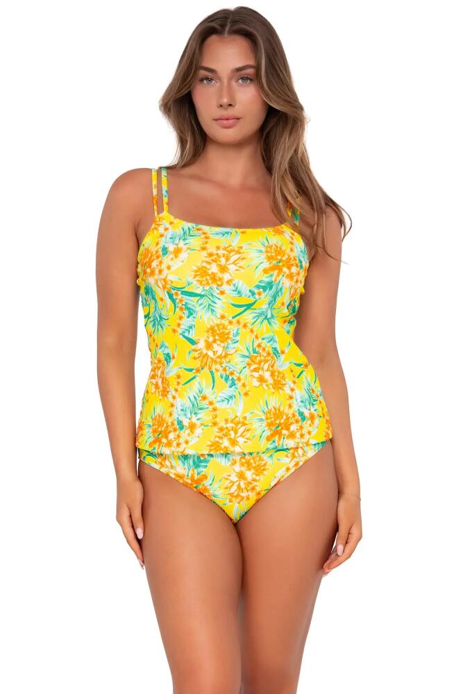 Sunsets Taylor Tankini-40E/38F/36G in Golden Tropics Sandbar Rib Cover