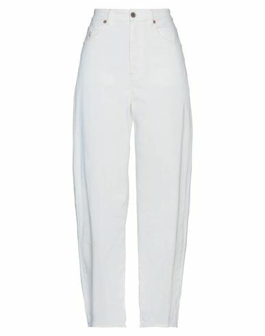 Avantgar Denim By European Culture Woman Pants White Cotton, Polyester, Elastane Cover