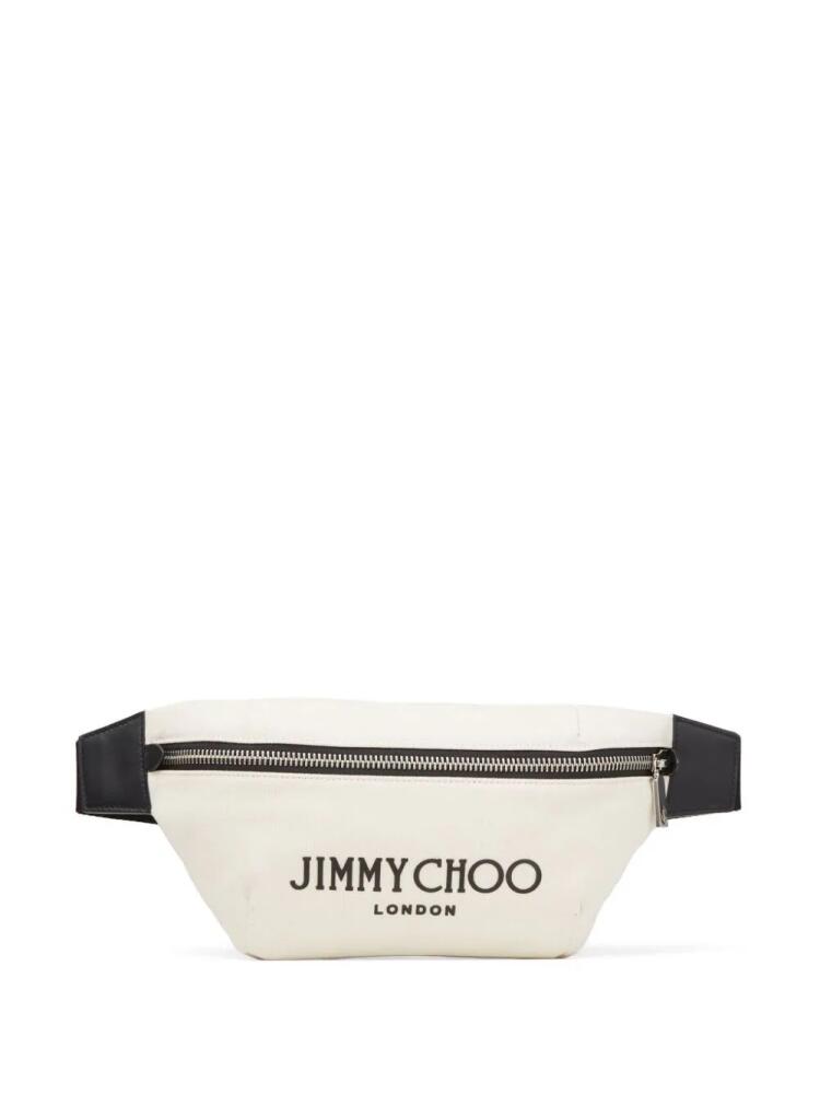 Jimmy Choo Finsley logo-lettering belt bag - Neutrals Cover