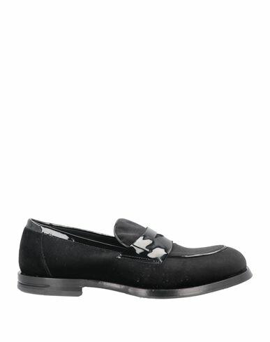 Giovanni Conti Man Loafers Black Soft Leather, Textile fibers Cover