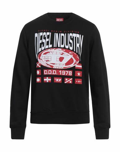 Diesel Man Sweatshirt Black Cotton, Elastane Cover