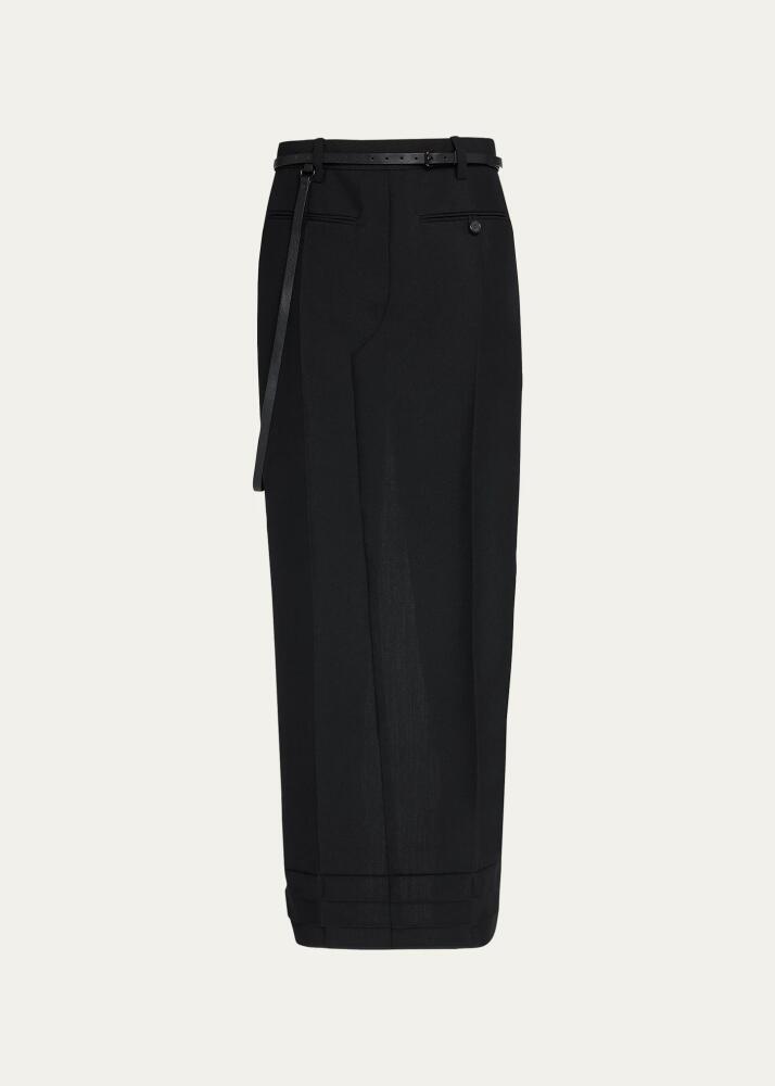 Marc Jacobs Long Trouser Skirt with Skinny Leather Belt Cover