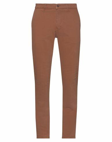 0/zero Construction Man Pants Brown Cotton, Elastane Cover