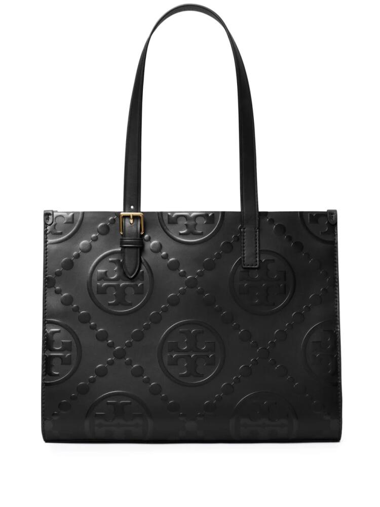 Tory Burch T Monogram-embossed tote bag - Black Cover