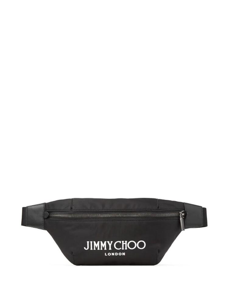 Jimmy Choo Finsley logo-print belt bag - Black Cover