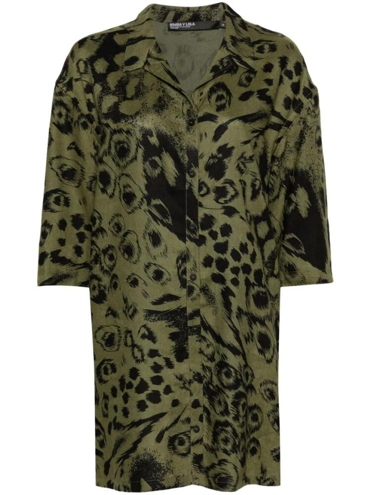 Bimba y Lola abstract-print silk shirt - Green Cover