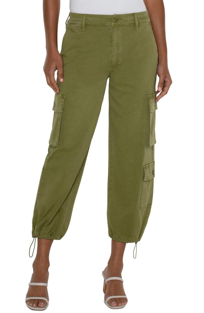 Liverpool Los Angeles Cinch Hem Twill Cargo Pants in Eucalyptus Cover