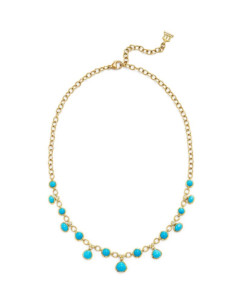 Temple St. Clair 18K Yellow Gold Turquoise & Diamond Statement Necklace, 16-18 Cover