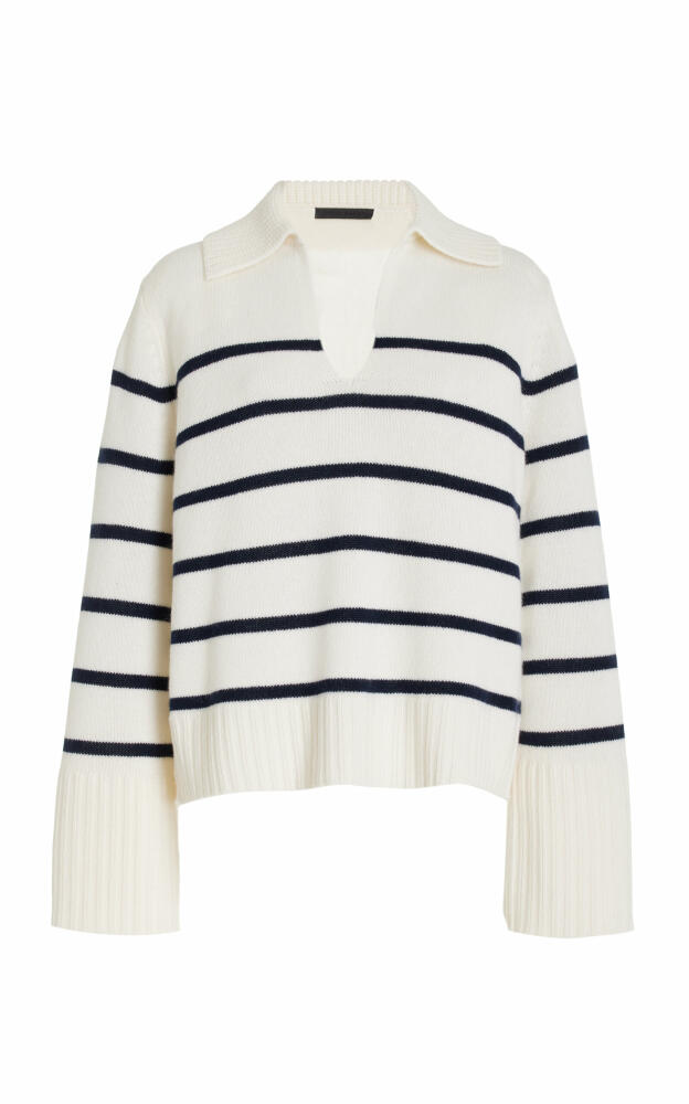 Jenni Kayne - Frances Cashmere Polo Sweater - White Cover