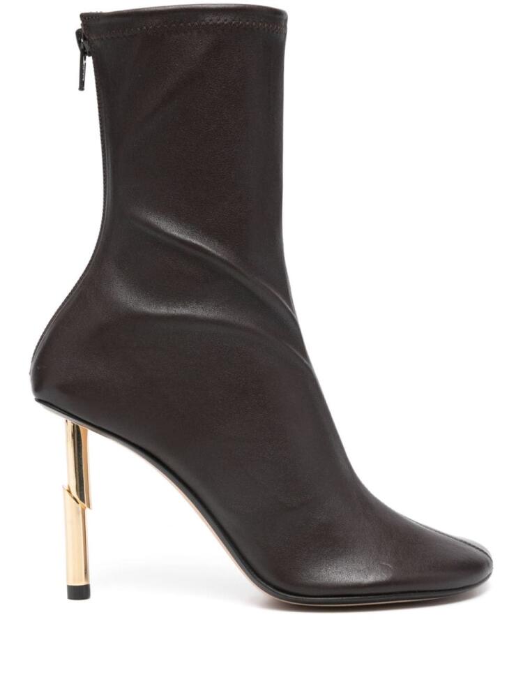 Lanvin Sequence 95mm leather ankle boots - Brown Cover