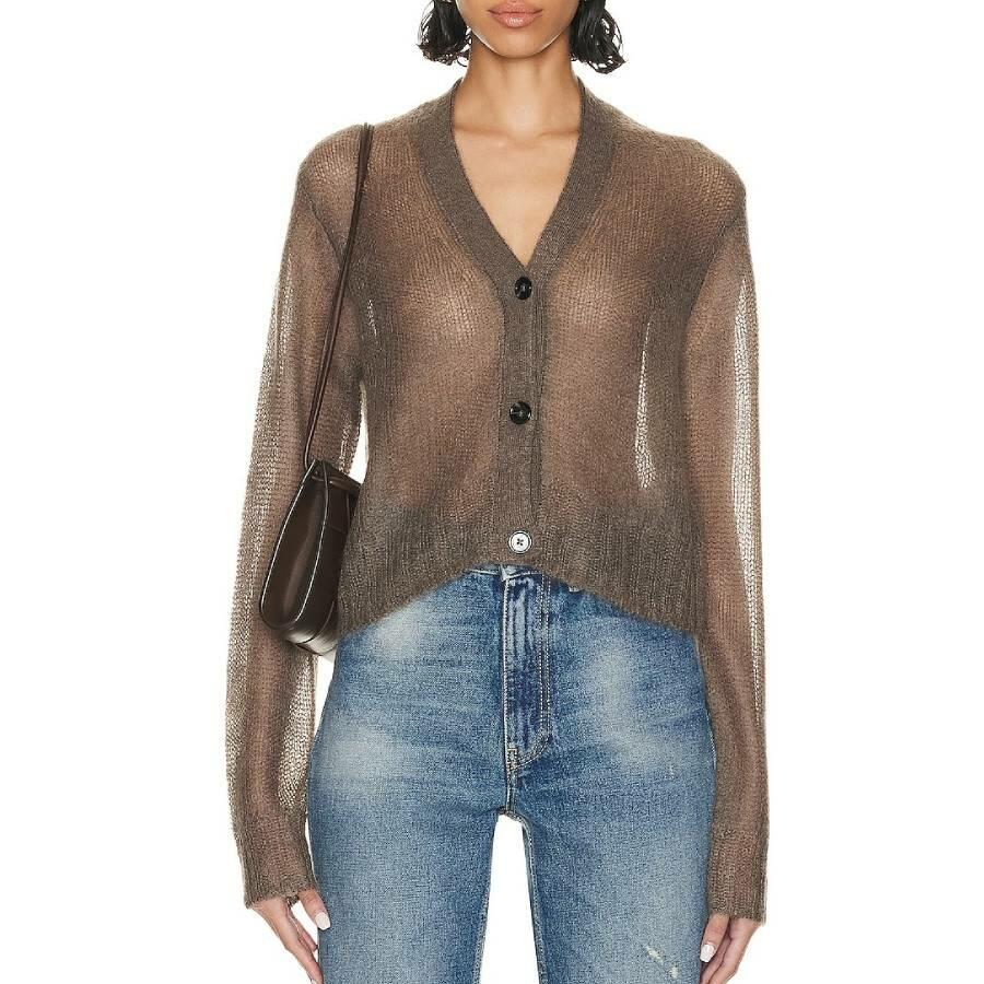 Acne Studios Semi-Sheer Crop Cardigan Cover