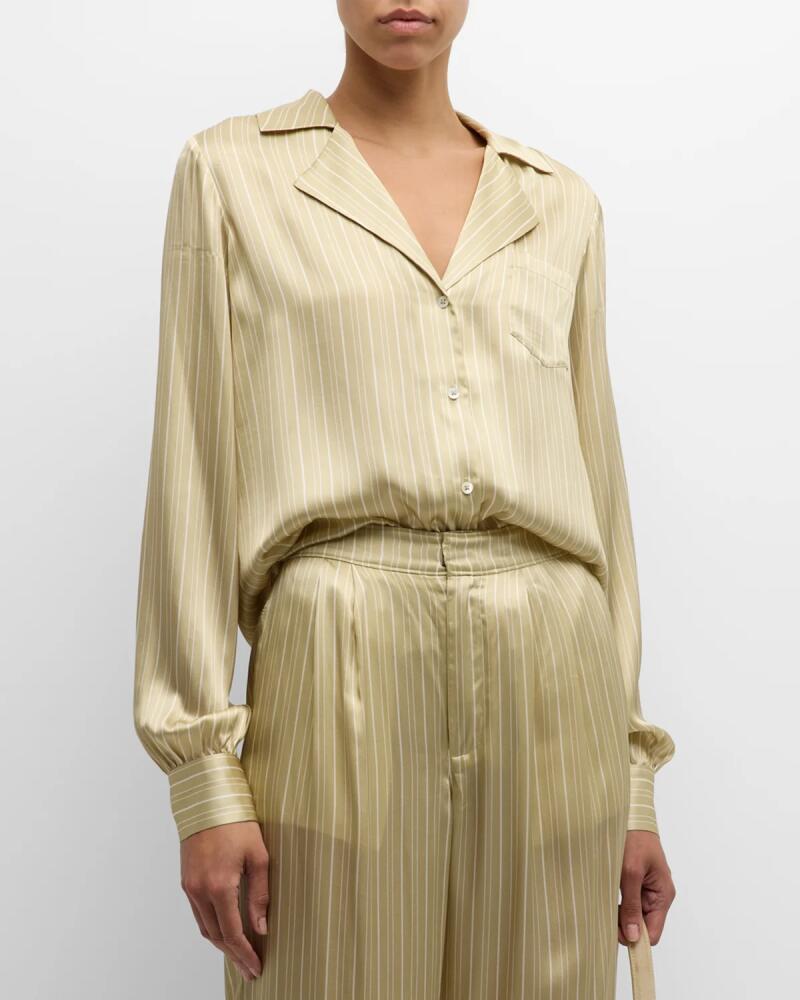 PAIGE Capriana Stripe Silk Shirt Cover