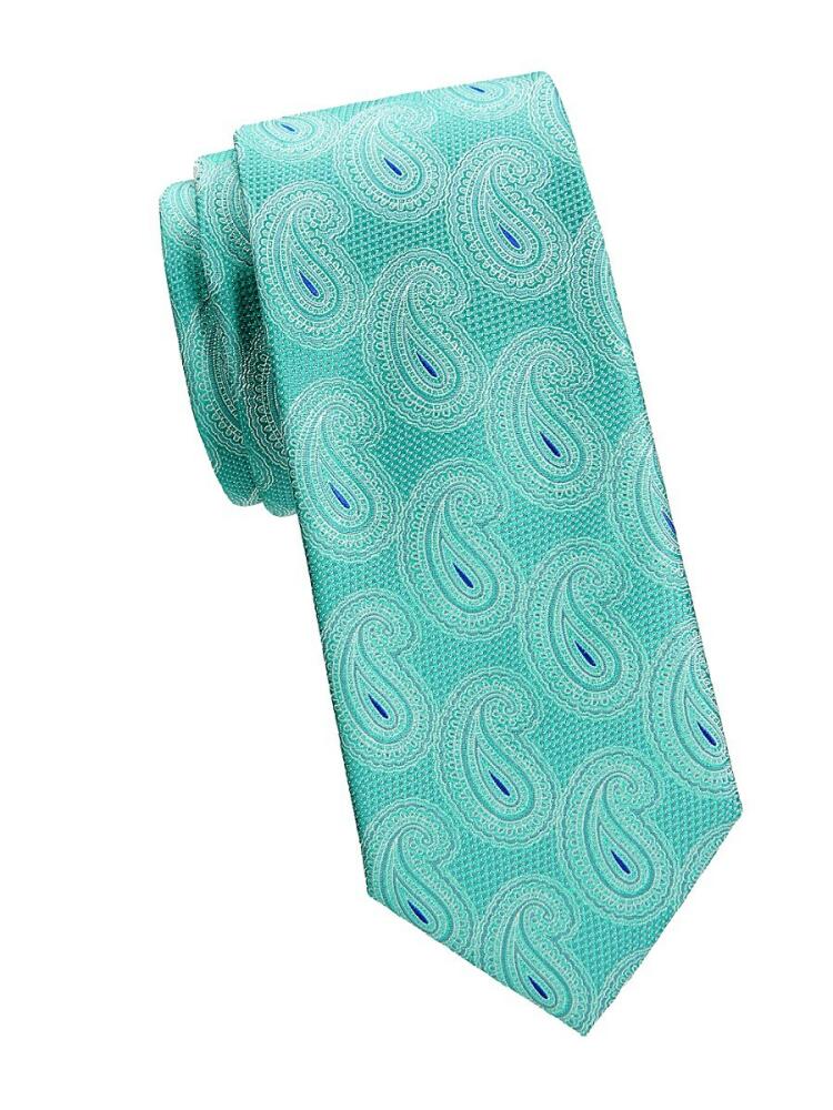 Brioni Men's Paisley Pattern Silk Tie - Turquoise Cover