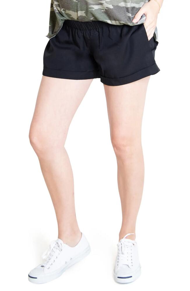 Ingrid & Isabel Elastic Waist Maternity Shorts in Black Cover