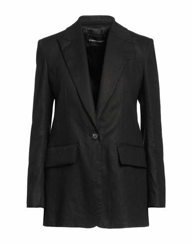 Bcbgmaxazria Woman Blazer Black Linen Cover