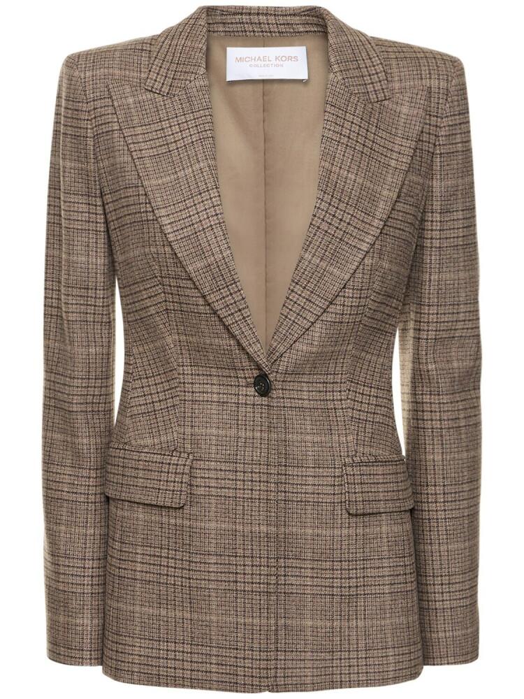 MICHAEL KORS COLLECTION Georgina Single Breasted Flannel Jacket Cover