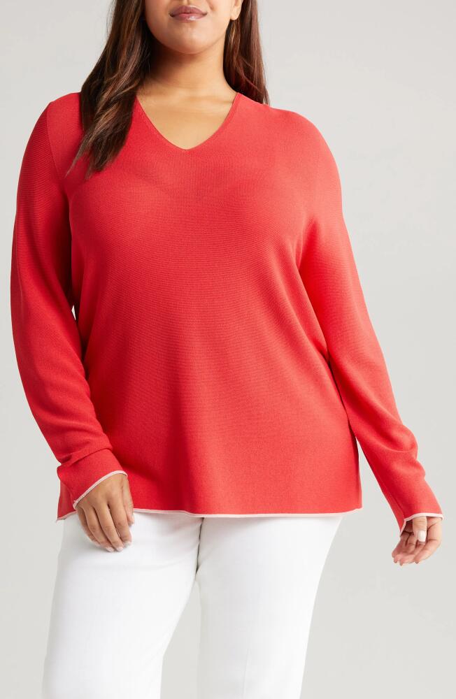 Marina Rinaldi Ombra V-Neck Sweater in Red Cover