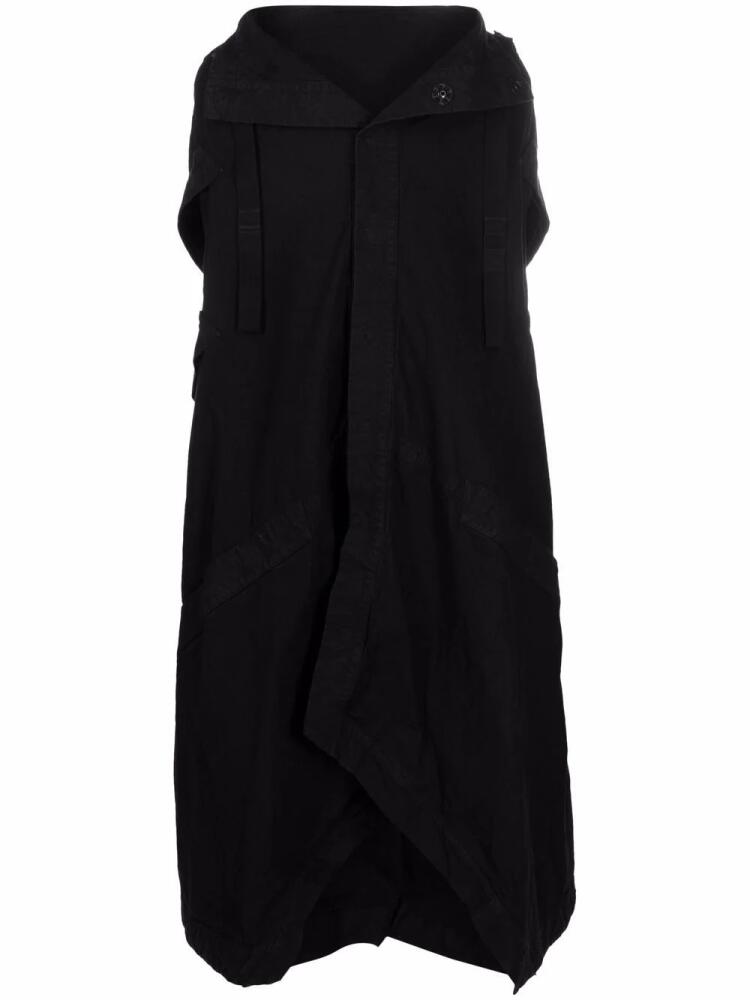 Boris Bidjan Saberi asymmetric-hem cotton cape - Black Cover