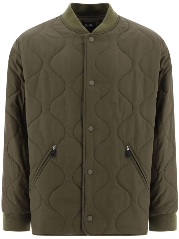 A.P.C. Florent quilted bomber jacket - Green Cover