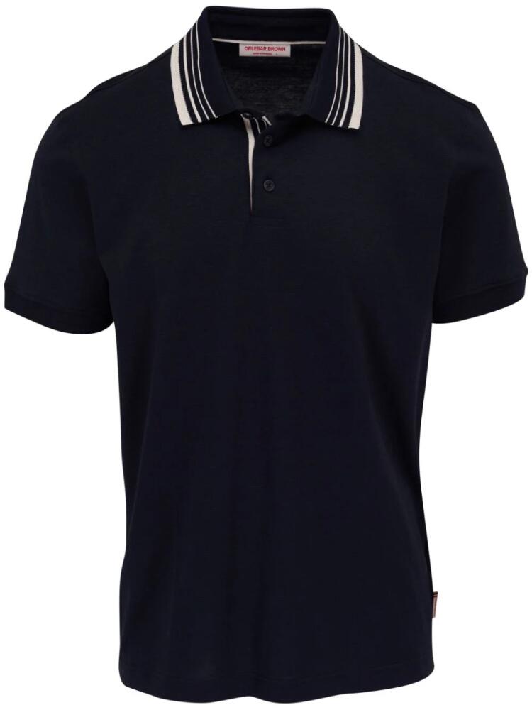 Orlebar Brown striped-collar polo shirt - Blue Cover