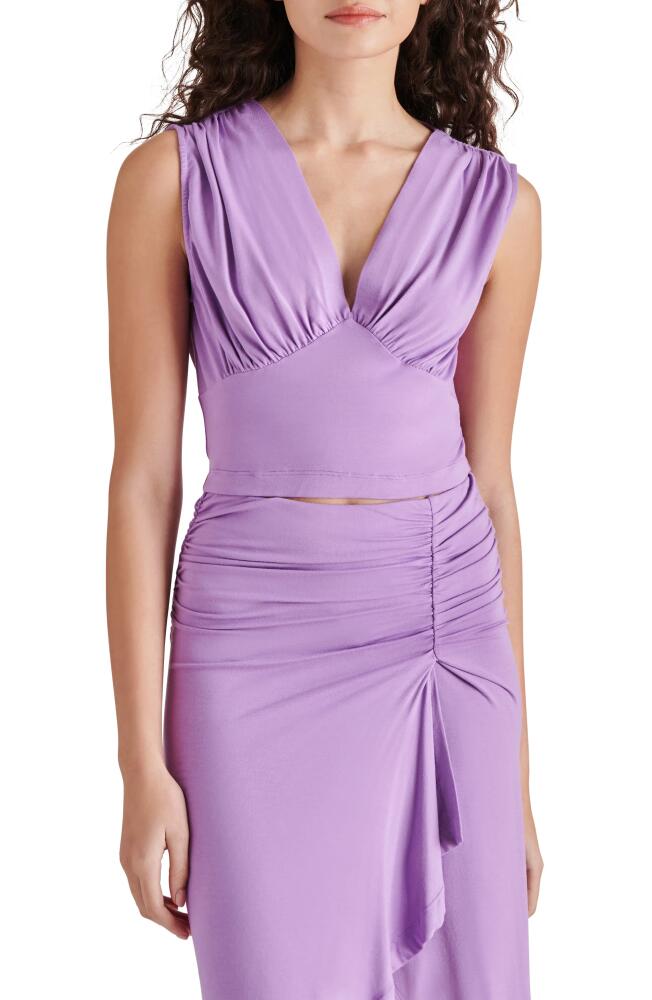 Steve Madden Janina Plunge Neck Jersey Top in Dahlia Purple Cover