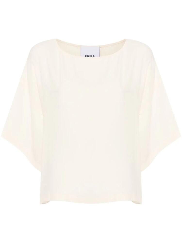 Erika Cavallini boat-neck crepe blouse - Neutrals Cover