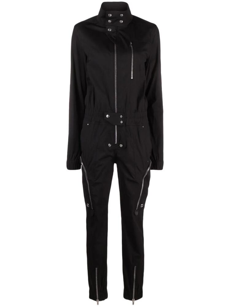 Rick Owens zip-up stretch-cotton jumpsuit - Black Cover