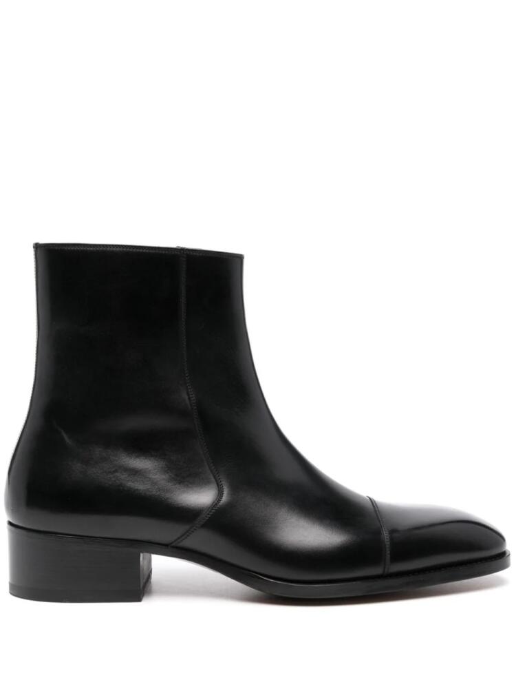 TOM FORD Hainaut 40mm leather ankle boots - Black Cover